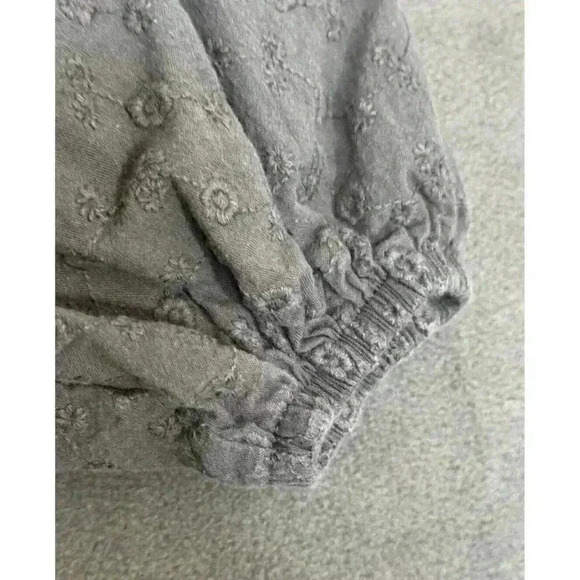 Zara PUFF Sleeve Top Gray Textured GIRL'S Size 2-3 Yrs Toddler Floral Cottage - Picture 5 of 10